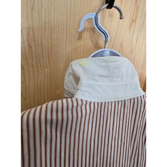 Vintage Red & White Striped Button-Down Shirt Embroidered Accents granny core - Picture 6 of 11